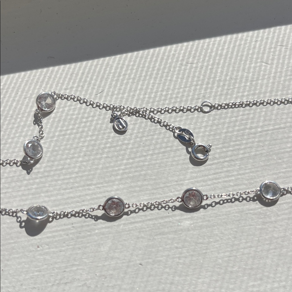 Dorsey Clemence 7.50 CTS White Sapphire Silver Necklace - Picture 5 of 6